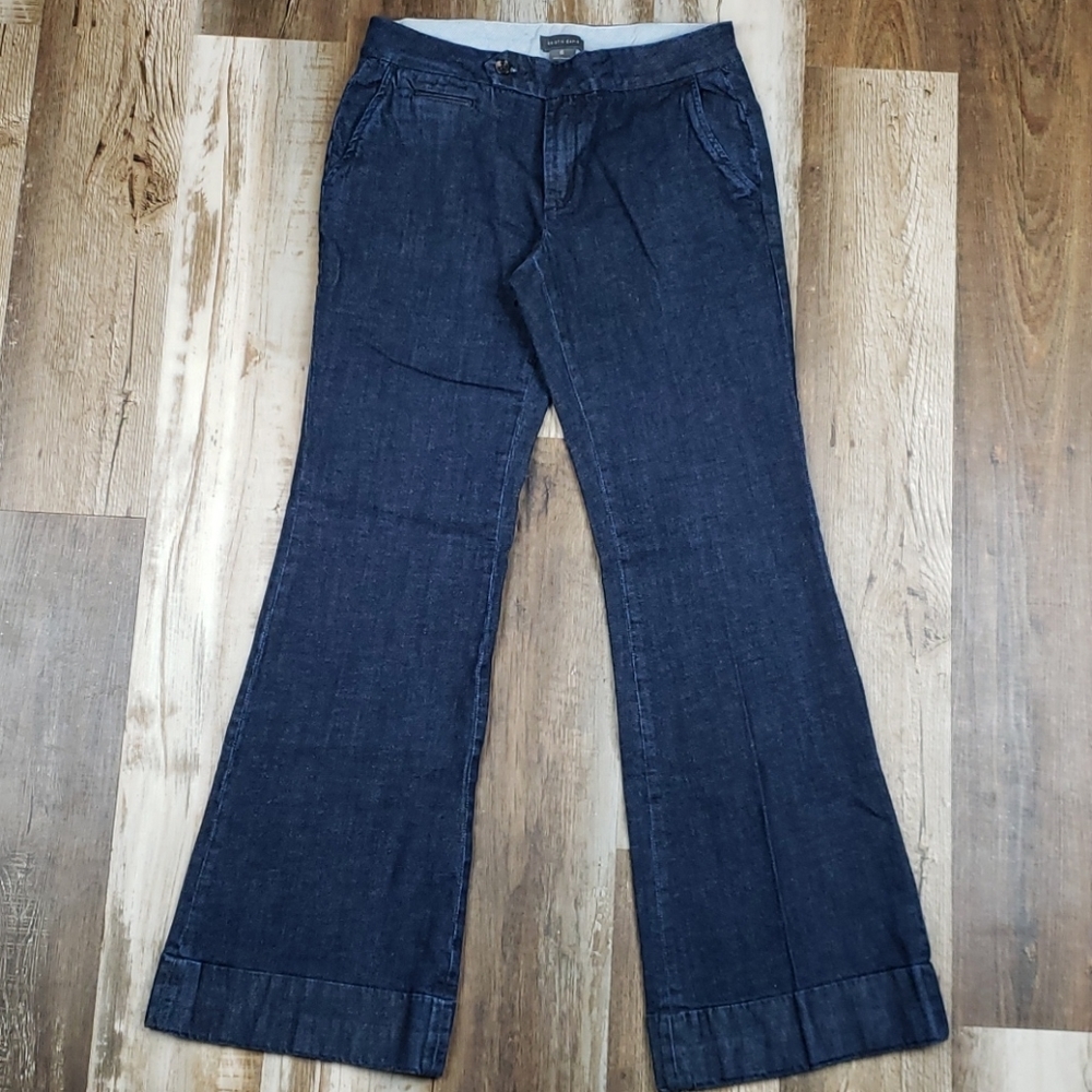 Kristin Davis Dark Wash Wide Leg Mid Rise Jeans 6